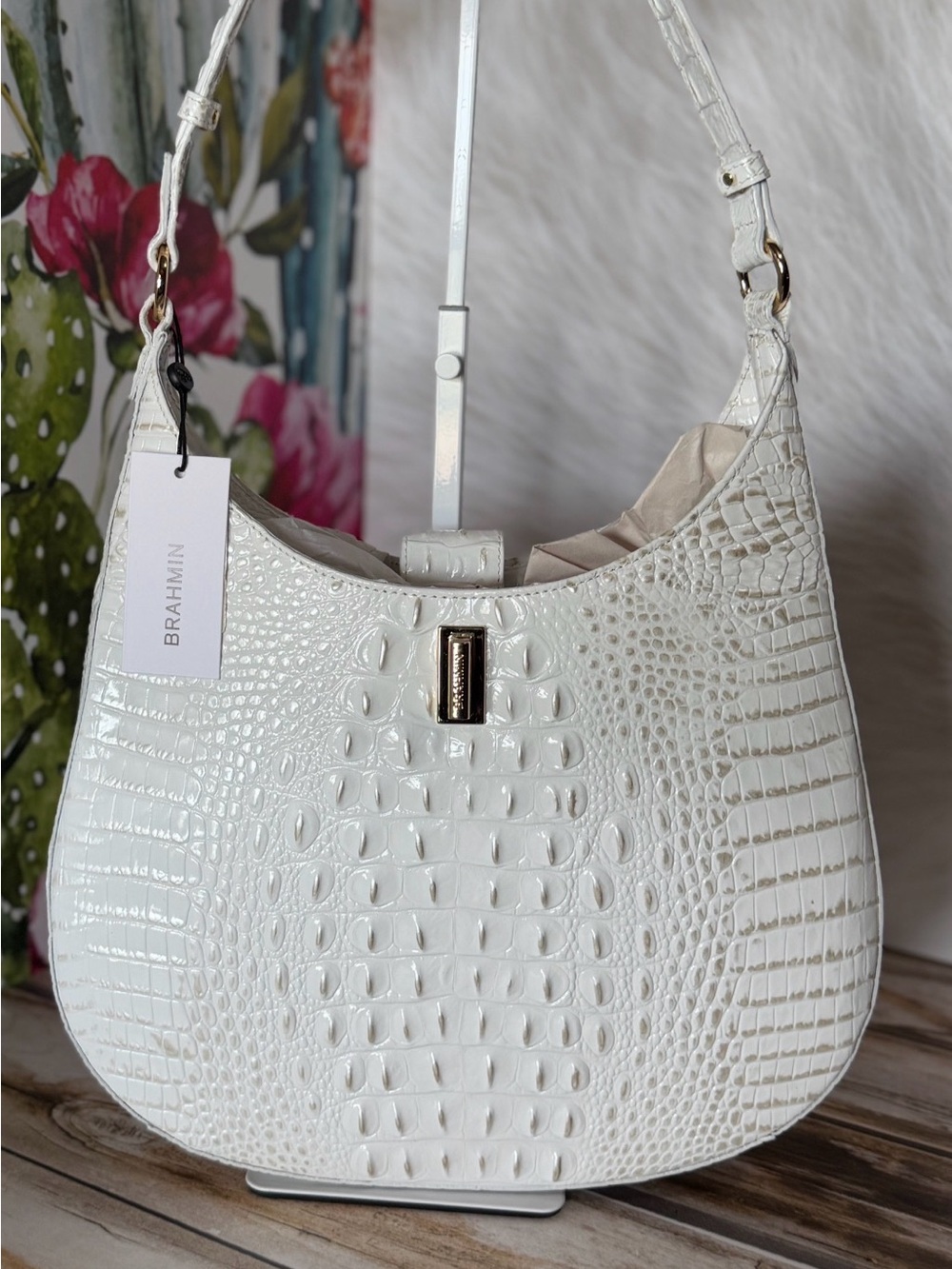 Brahmin Fallon Sea Salt White Sample Assorted Shoulder Bag NWT